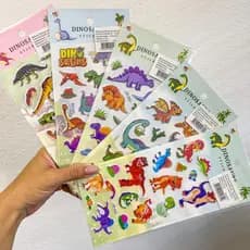 Cartela de Adesivos 3D - Dinossauros - Adesivo de Dinossauro Dino fofo
