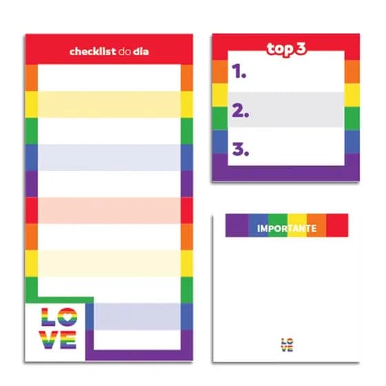 KIT BLOCOS ANOTAÇÕES ALTERNATIVO COLORIDO
