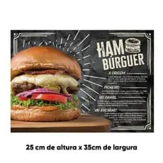 Jogo Americano Papel Hamburguer Curiosidades Reciclável Hamburgueria