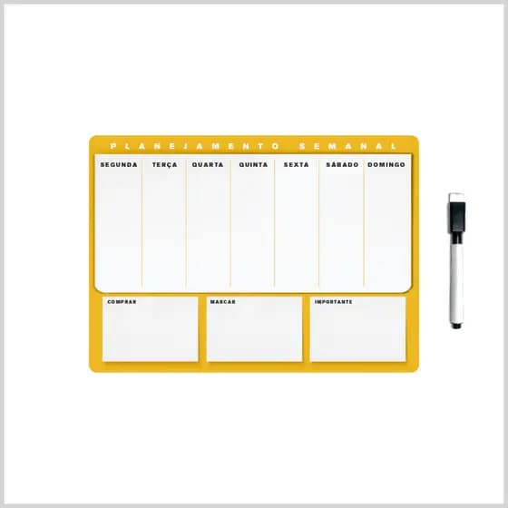 Imã Geladeira horizontal Planejamento Semanal Agenda Organização