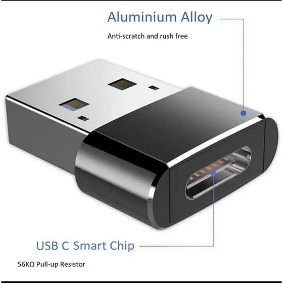 Carga rápida Promoção:  Conversor Adaptador USB Macho para TYPE-C Fêmea