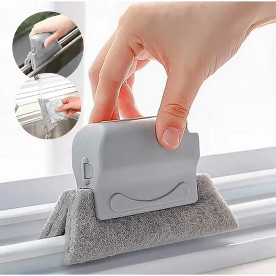 Escova para Limpeza de Trilhos e Cantos Difíceis Janela Porta Box