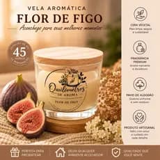 Vela Aromática Flor de Figo Artesanal Cera de Coco Premium 100g