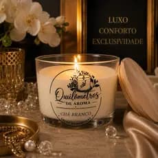 Vela Aromática Chá Branco Premium | Aroma Sofisticado Relaxante