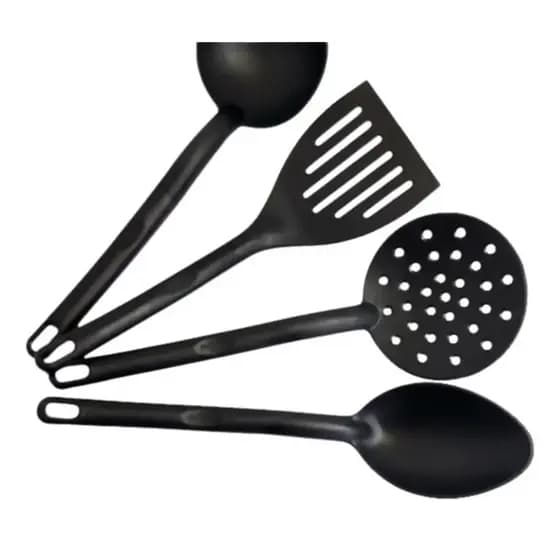 kit Espátula Colher Concha Escumadeira 4 peças