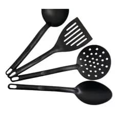 kit Espátula Colher Concha Escumadeira 4 peças