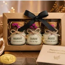 Kit Velas Aromáticas Premium Manhã Tarde Noite