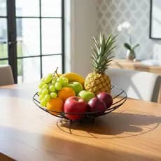 Fruteira de Mesa Preto Fosco Grande Cesto de Frutas 1/2/3 unidades