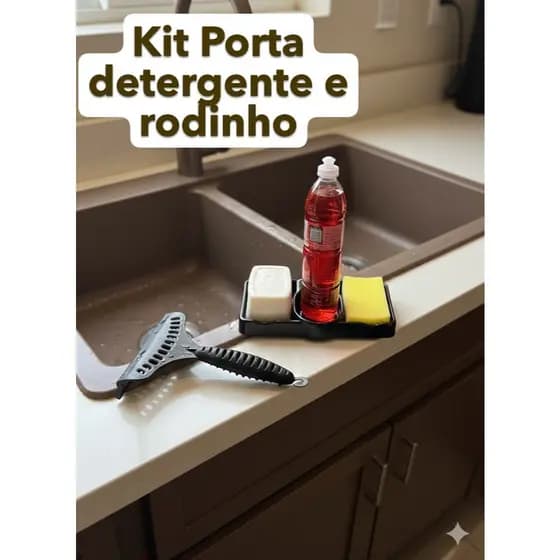 Conjunto de Porta detergente + Rodinho de Pia