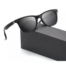 Óculos De Sol Polarizado Unissex Vintage Preto UV400