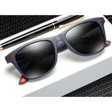 Óculos De Sol Polarizado Unissex Vintage Azul Escuro UV400