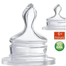 Kit bicos de mamadeira de silicone anatômicos, 02 unidades
