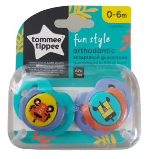 Tommee Tippee kit com duas Chupetas ortodonticas 0-6 meses  menino menina