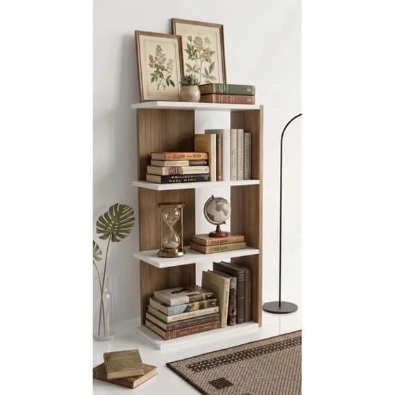 Estante de Livros Multiuso Amadeirada 4 Nichos Design Moderno Sala e Quarto Medidas 85x40 Organizadora Vertical Luxo