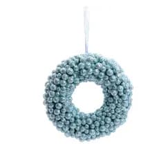 Enfeite p/ Pendurar Redondo Flocado - Azul - 20 cm - 1 unidade - Cromus - Rizzo