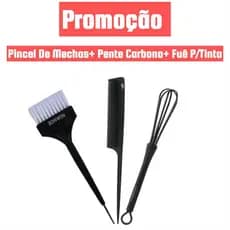 Kit Profissional Cabeleireiro Para Mechas E Coloração Luzes Reflexos Pincel, Pente De Carbono E Fuê