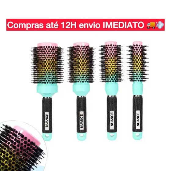 Nuance Escovas Profissionais Térmica Cerdas Javali Escova De Cerâmica Iônica Redonda Nano Tecnology