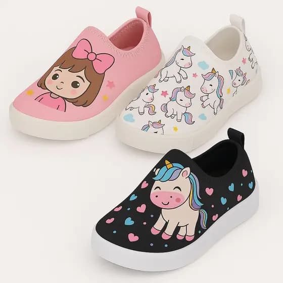 Kit 3 Pares Tênis Infantil Menina Calce Fácil | Antiderrapante + Conforto | Promoção Dinopé