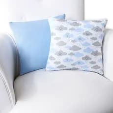 Kit Almofada Nuvem Azul Infantil Decorativa + Almofada Azul Para Quarto De Bebê Tecido 100% Algodão