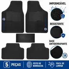 Kit Jogo Tapete Automotivo Carro Borracha Logo Volkswagen