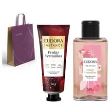 MINI KIT FRUTAS VERMELHAS INSTANCE SABONETE 75ML+CREME DE MÃOS 30G + SACOLA PRESENTE KIT TAMANHO DE BOLSA .