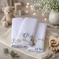 Kit 3 Fraldas de Boca para Bebê 100% Algodão | Fraldinha de Pano com Saquinho Presenteável