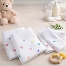 Kit Essencial Enxoval Bebê com Paninhos de Boca e Fralda de Ombro 100% Algodão com Saquinho Presenteável