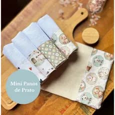Pano de Prato Mini Paninho Brinquedo de Cozinha Infantil 100% Algodão com Saquinho Presenteável