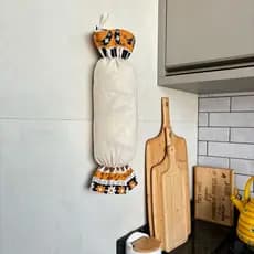 Porta Saco Dispenser de Sacola Plástica Puxa Sacolinha Suporte Parede