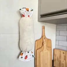 Puxa Saco Cozinha Porta Sacola Plástica 100% Algodão Design Minimalista