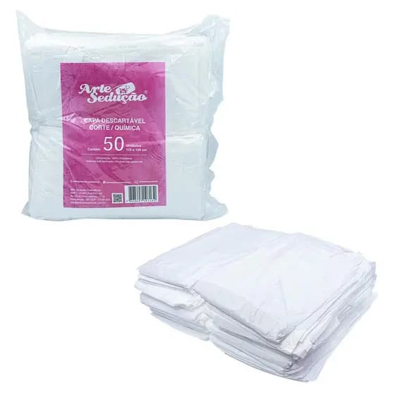 Kit 50 Capas de Corte de Cabelo Química Tintura Descartáveis