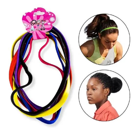 Kit 12 Elástico Colorido Faixa Cabelo Unissex Esporte Estilo Academia Gym Corrida Exercício