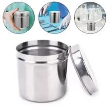 Porta Gaze Algodão Cotonete Aço Inox Manicure Dentista 12cm Consultório Clínica Estética Podologia