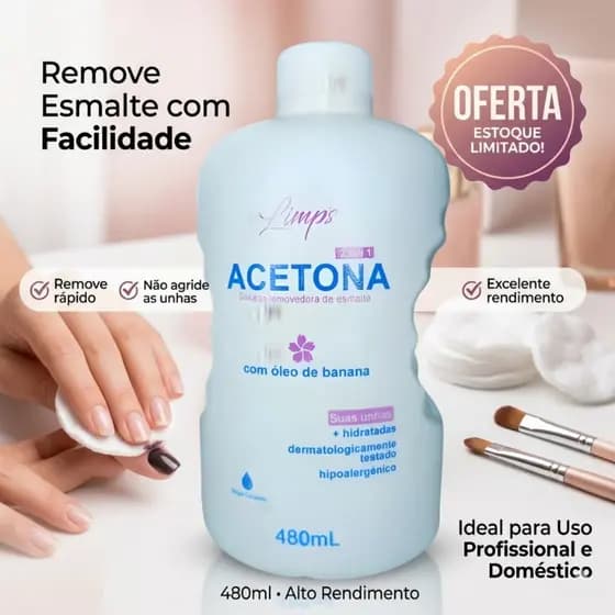 Linha unhas limp´s 480ml removedor