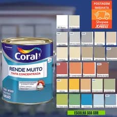 Tinta para Parede Coral Rende Muito 3,2L- Várias Cores • Fosca • Acrílica • Interior/Exterior • 34m²
