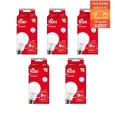 Kit 5 Lâmpadas LED Branca 9w 6500k Casa e Decoração