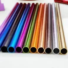 Kit 5 Canudos Ecológicos Alumínio Cores Sortidas Anodizados