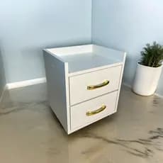 Gaveteiro Auxiliar em MDF branco com Rodinhas Luxxuria Móveis