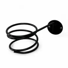 Suporte Para Secador De Cabelos Fixar Parede Aço Cor Preto