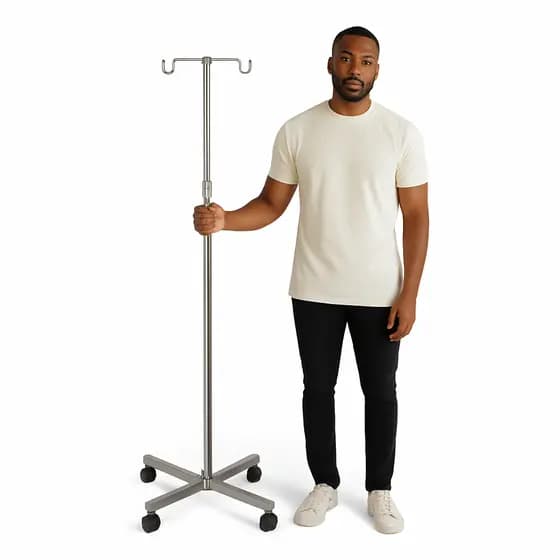 Suporte para Soro Hospitalar com Regulagem De Altura E Rodízios Luxxuria Móveis