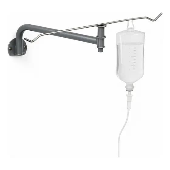 Suporte De Soro Articulado Para Parede 2 Bolsa Prata Inox