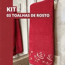 Kit 3 Toalhas de Rosto. Linha Premium Aurora