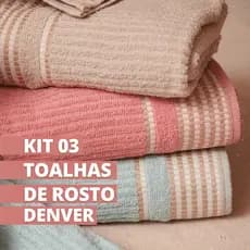 Toalha de Rosto - Kit 3 Toalhas de Rosto Tóquio Canelada