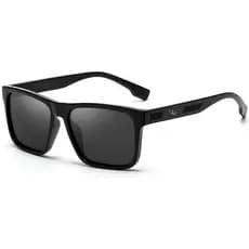 Óculos de Sol Masculino Quadrado Polarizado UV400 Preto Fosco Com Case Flanela Original VH 1036