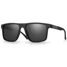Óculos de Sol Masculino Polarizado UV400 Para Rosto Grande Preto Fosco Original Village Heaven 6287