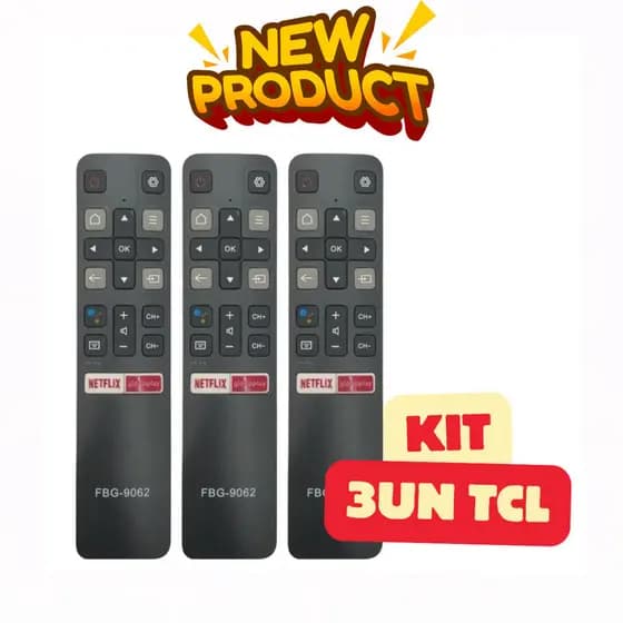 Kit 3 Controles Remoto TV TCL Android LED QLED - Pronta Entrega! COMPATÍVEL