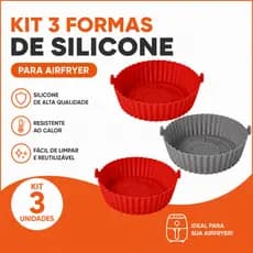 【OFERTA RELÂMPAGO】Kit Formas Silicone para Air Fryer Antiaderente Reutilizável Forno Microondas