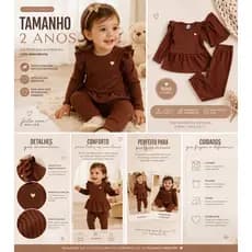 Conjunto infantil menina ribana canelada 2 anos