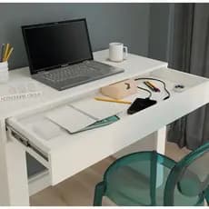Escrivaninha Com Gaveta Mesa Escritório Home Office Branca