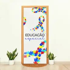 Capa Porta Decorativa Com Elástico Sala de Atendimento Educacional Especializado AEE  Medidas